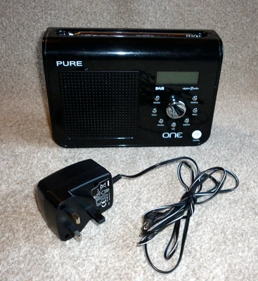 Quality PURE ONE Portable FM/DAB Radio in black - Free UK postage - Image 1 of 4