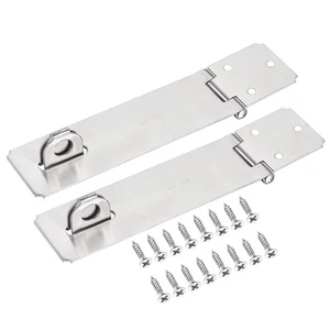 6" Acciaio Inox Spessore Porta Chiusura Pesante Lucchetto Chiusura,Argento 2pz - Foto 1 di 5