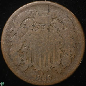 1869 Two Cent Piece -Good Details: Scratches - Picture 1 of 2