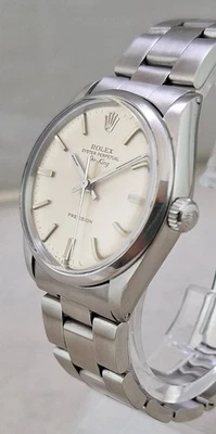 Reloj Rolex Oyster Perpetual Air-King 5500 para hombre, todo original, esfera plateada, 1983 Foto 1 de 4