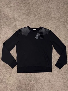 Suéter Jersey Saint Laurent Paris Para Hombres Algodón Cuero Cordero Negro Talla Grande Nuevo con Etiquetas - Imagen 1 de 16