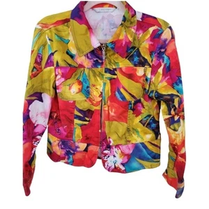 ERIN LONDON Women's SP Watercolor Floral Blazer Jacket Artsy Multicolor  - Picture 1 of 13