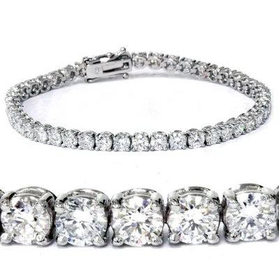 G/VS 7Ct TW Round Diamond Women's Tennis Bracelet 14K White Gold 7" Lab Grown Foto 1 de 4