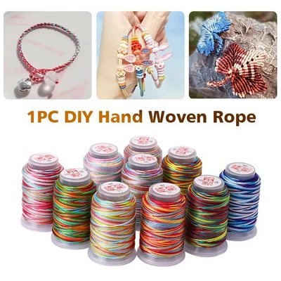 1Roll Bracelet Rope Weaving 18 Strands Stranded Thread Colored Thread Woven Rope - Image 1 of 4