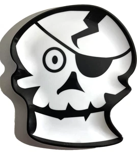 New 6 Halloween Skull Trays Black & White 10" Melamine From Target - Picture 1 of 5
