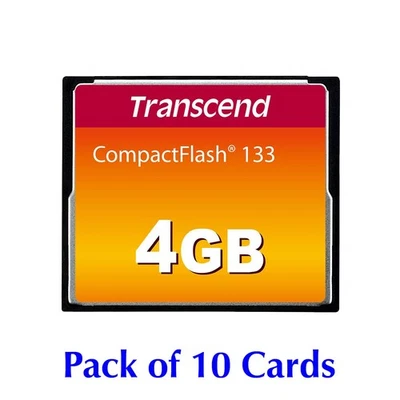 10 Pack Transcend 4GB 133 Compact Flash CF Memory Card for Nikon Canon - Image 1 of 3