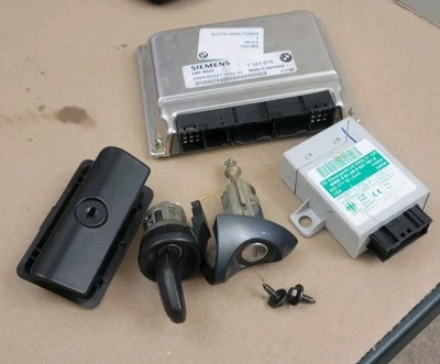 00-06 BMW X5 E53 INTERRUPTOR DE ENCENDIDO CILINDRO + JUEGO DE BLOQUEO DE GUANTERA + 1 LLAVE OEM Foto 1 de 4