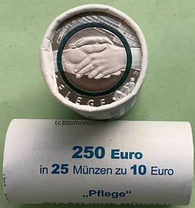 Deutschland 10 Euro Rolle 2022 Pflege 25x 10 € Münzen Euromünzen Sammlermünzen G - Bild 1 von 3