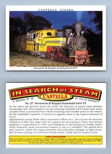 Orenstein & Koppel Jackshaft 0-8-0TT #27 Search Of Steam Castella Cigarette Card - Picture 1 of 1
