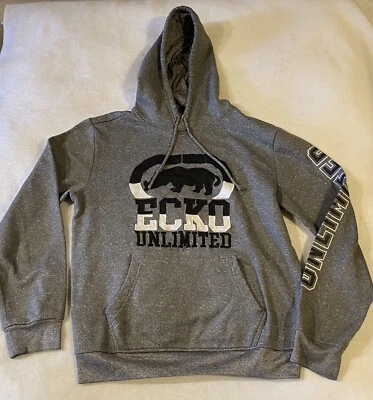 Sudadera con capucha gris manga larga Ecko Unlimited talla pequeña Foto 1 de 3