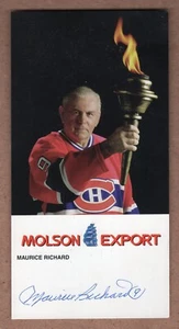 Maurice Richard Molson Export Autographed 4" x 8" Promotional Postcard - Picture 1 of 2