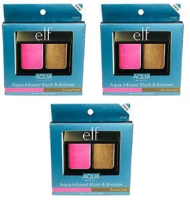 3 Pack - e.l.f. Aqua Beauty Aqua - Infused Blush & Bronzer With Mirror elf - Picture 1 of 17