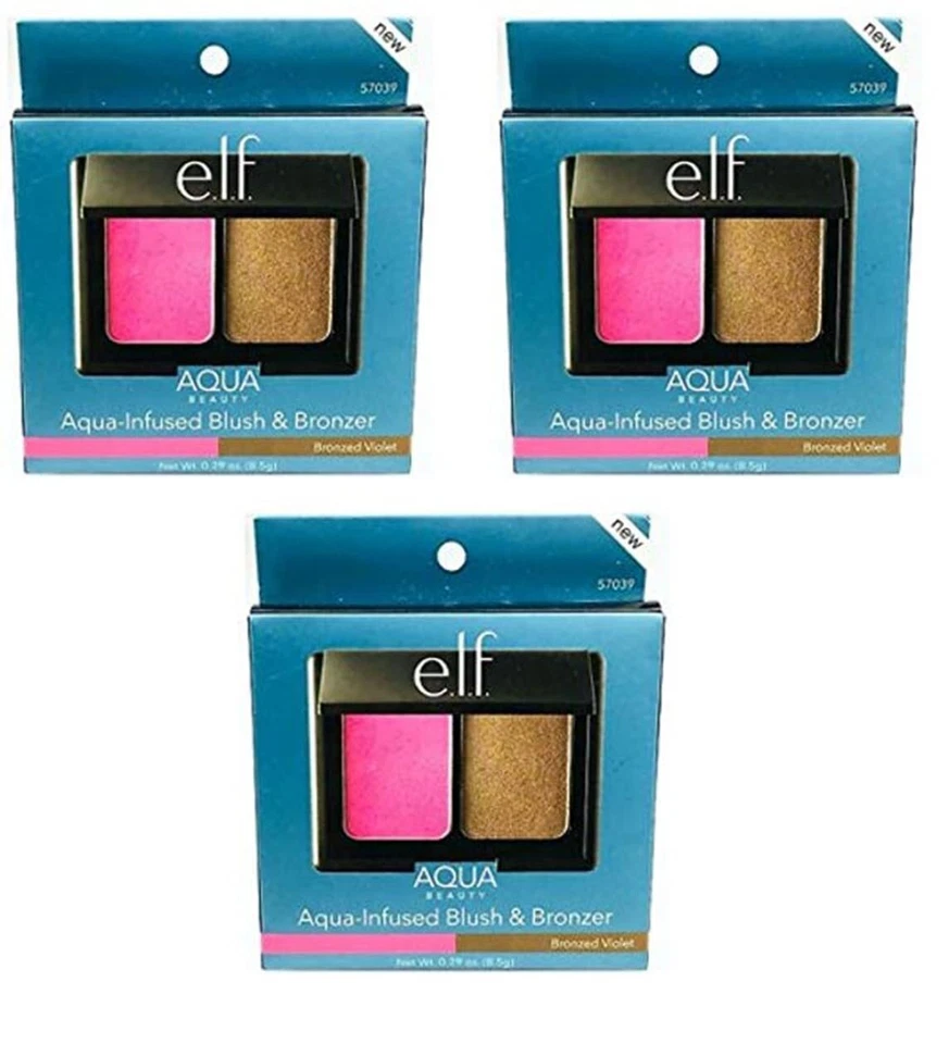 3 Pack - e.l.f. Aqua Beauty Aqua - Infused Blush & Bronzer With Mirror  elf - Image 1 of 4