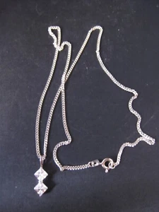 Collar de cadena de plata de ley 925 con colgante de cristal - Imagen 1 de 8