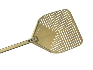 Pala pizza in alluminio GHA rettangolare forata 41x41 cm manico 1.8 mt - Foto 1 di 1