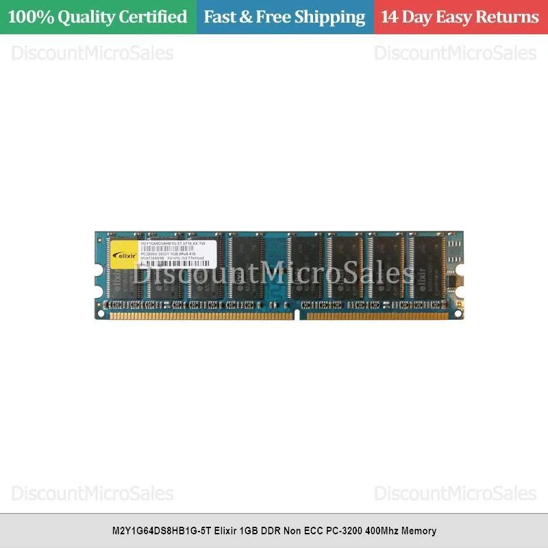 Memoria M2Y1G64DS8HB1G-5T Elixir 1GB DDR No ECC PC-3200 400Mhz Foto 1 de 1