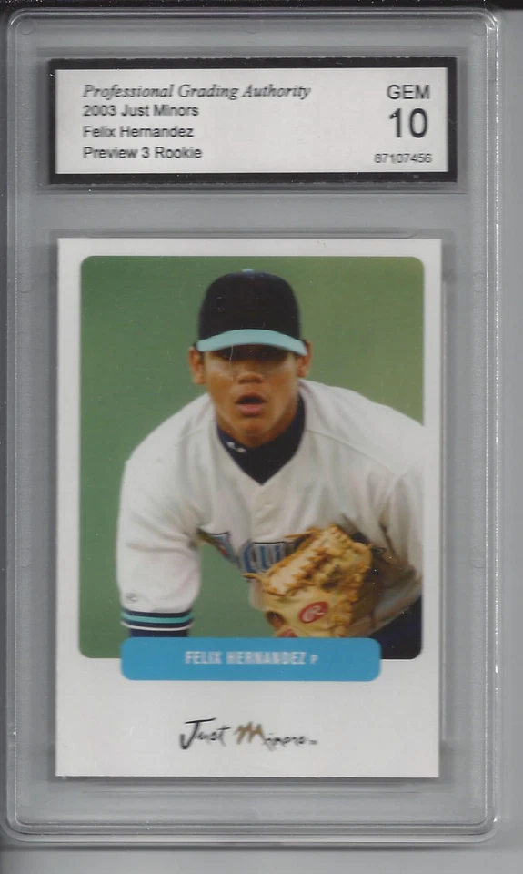 Felix Hernandez 2003 Just Minors Baseball Card #3 Graded 10 - Image 1 of 1