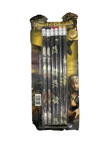 Juego de 12 lápices Piratas del Caribe con gomas de borrar multicolores sellados - Imagen 1 de 5