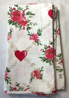 Cupcakes And Cashmere (6) Napkins Roses Heart Pattern 18 X 18 100% COTTON NIP - Image 1 of 2