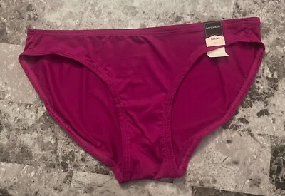 CALCINHA DE BIQUÍNI AMBRIELLE PEQUENA FUSCHIA MAGENTA ELÁSTICA LISA NÁILON ELASTANO NOVA COM ETIQUETAS - Imagem 1 de 4