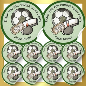 Personalised Football Whistle Winner Birthday Stickers Labels Party Bag Seals - Picture 1 of 2