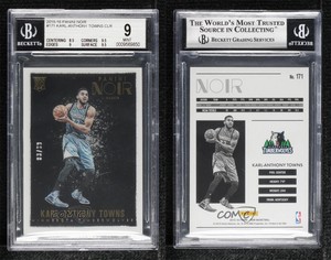 2015 Panini Noir Color Rookies /99 Karl-Anthony Towns #171 BGS 9 MINT Rookie RC