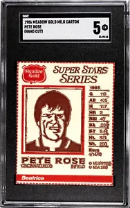 1986 Meadow Gold Milk Carton Pete Rose Hand Cut SGC 5 - Picture 1 of 2