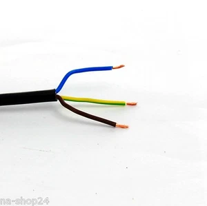 5/10/20/ 50/100 metros cable de alimentación línea eléctrica 3x 1,50 mm2 negro m H05 VV-F - Imagen 1 de 1