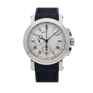 Breguet Marine Cronógrafo Auto Oro Blanco 42mm Plata Esfera Reloj 5827BB/12 - Picture 1 of 5