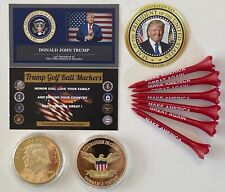 Trump Golf Ball Marker.. 2024 Take Back America Coin & Tee Set ..MAGA + 1 Decal 
