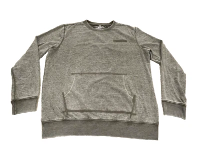 AMERICAN RAG CIE - Sudadera de cuello redondo envejecida para hombre; bolsillos; oliva; talla L Foto 1 de 4