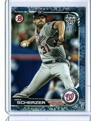 2019 Topps Bowman Holiday Max Scherzer 36/50 - Image 1 of 2