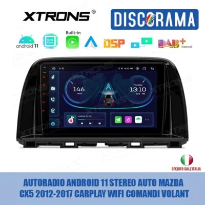 AUTORADIO ANDROID 11 STEREO AUTO MAZDA CX5 2012-2017 CARPLAY WIFI COMANDI VOLANT - Immagine 1 di 4