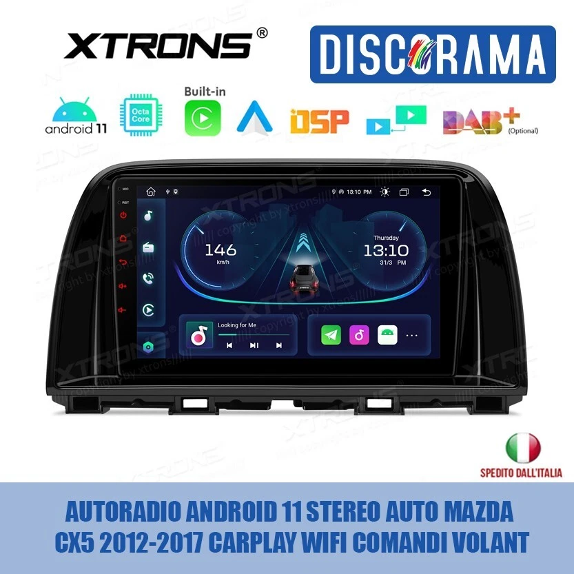 AUTORADIO ANDROID 11 STEREO AUTO MAZDA CX5 2012-2017 CARPLAY WIFI COMANDI VOLANT - Immagine 1 di 4