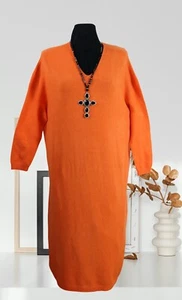 Lagenlook Strick Kleid Pulloverkleid Feinstrick 44 46 48 50 orange - Bild 1 von 5