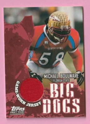 2004 Topps Draft Michael Boulware Big Dogs Game Worn Jersey Relic Card *8D - Image 1 of 2