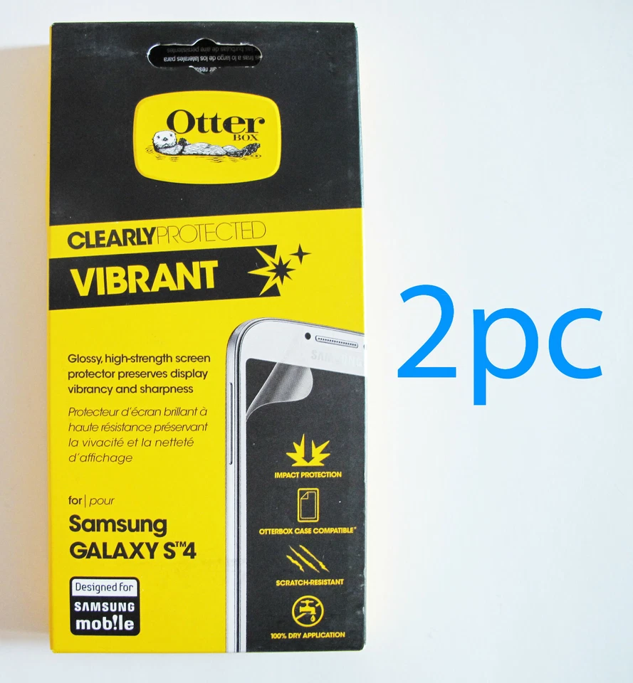 OtterBox VIBRANT protetor de tela claramente protegido para Samsung Galaxy S 4 (2PC) - Imagem 1 de 2