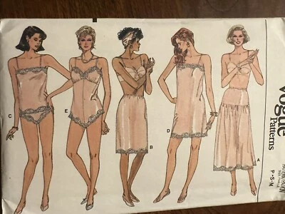 Vogue Patterns 9765 Sz P-S-M Camisole Half Slip Panties Sewing Pattern Uncut - Image 1 of 3