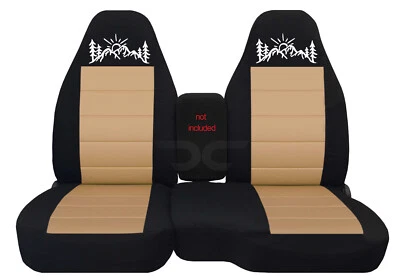 Fits Ford ranger1991-2012/truck car seat covers 60-40 blk-tan w/mountain sunset - Image 1 of 4