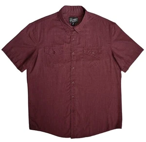 Retrofit Shirt Button Up Short Sleeve Red Mens M Pockets - Picture 1 of 7