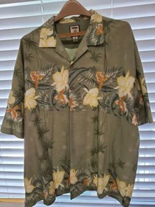 TOMMY BAHAMA MEN'S HAWAIIAN FLORAL PRINT 70% SILK 30% COTTON SHIRT XL - Picture 1 of 3