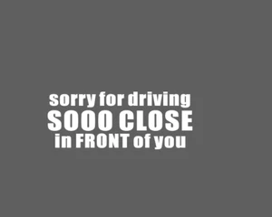 Sorry for Driving So Close In Front of You Funny Decal Sticker Tailgate Car SUV  - Bild 1 von 3