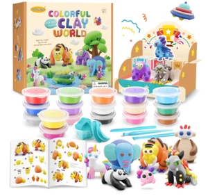 Air Dry Clay Kit for Kids with Guide, 4 Scenes, 26 Projects, Display Stand - Picture 1 of 6