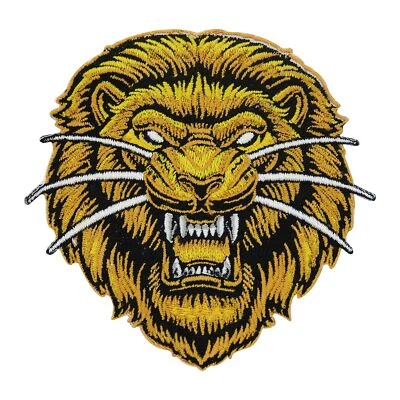 Großer Angry Löwe Patch zum Aufbügeln | Tigerkopf Patches, Aufnäher für Jacken - Bild 1 von 4