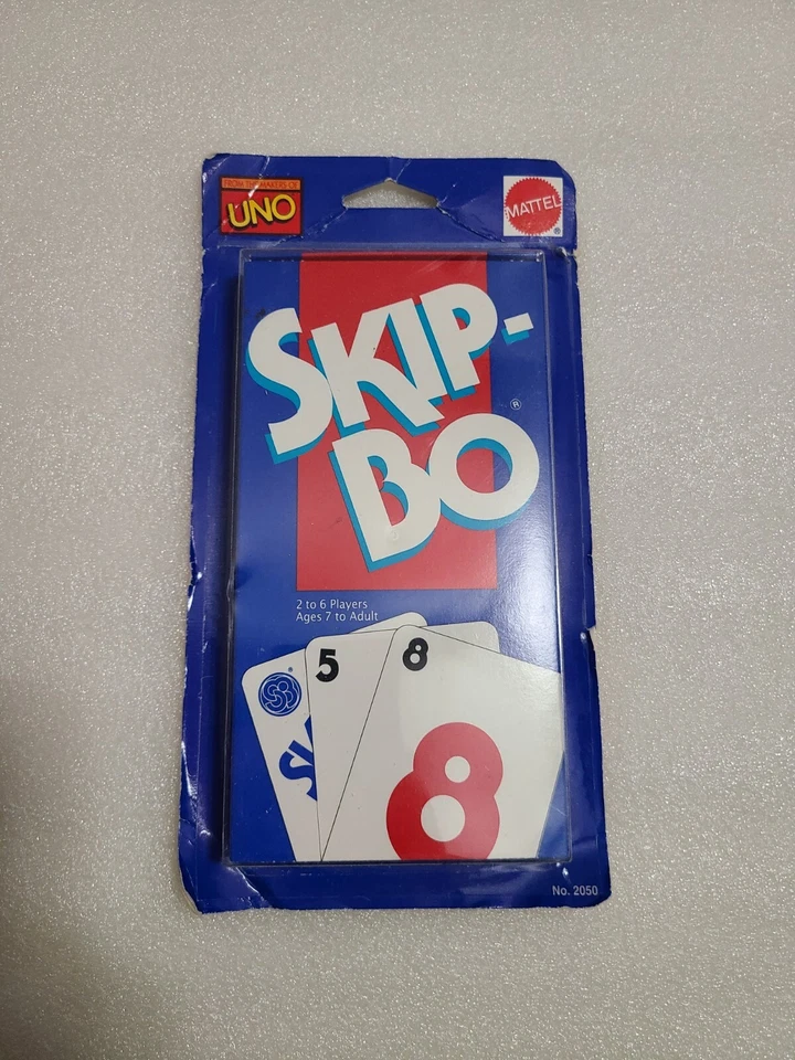 Vintage 1992 Mattel Skip Bo Card Game Made In USA Brand New Sealed - Image 1 of 2