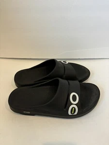 Oofos OOAHH Black Open Toe Slide Flip Flop Recovery Sandals M 8 W 10 EU 41 - Bild 1 von 5