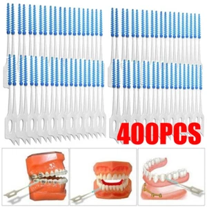 400Pcs Soft Silicone Dental Picks Toothpicks Between Teeth Brush Double Ended - Picture 1 of 11