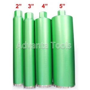 2", 3", 4" & 5" Combo - Wet Diamond Core Bit for Drilling Concrete Premium Green - Picture 1 of 2