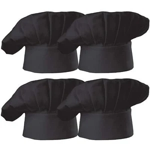 Chef Hat Set of 4 PCS Pack Adult Adjustable Elastic Baker Kitchen Cooking Che... - Picture 1 of 4