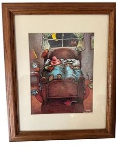 Gary Patterson divertente stampa artistica incorniciata illustrazione golfista addormentato - Foto 1 di 6